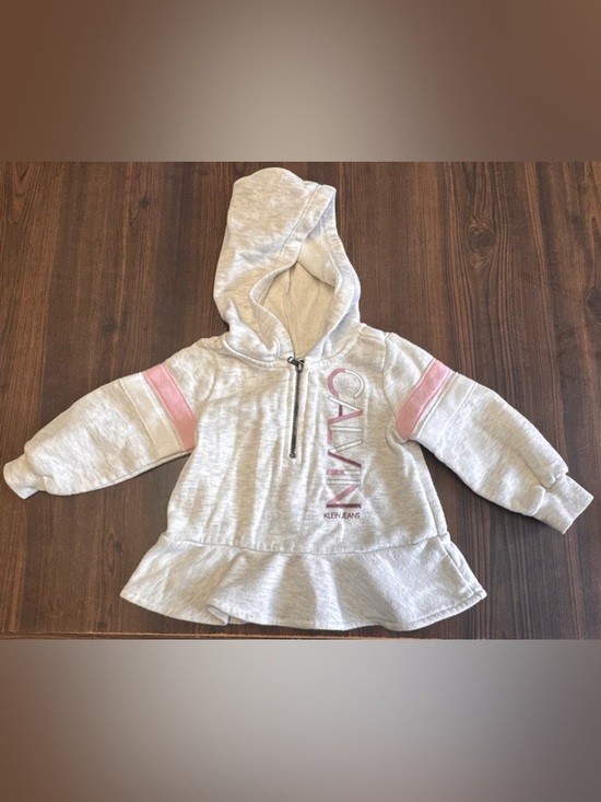 Calvin Klein Jeans Other - Calvin Klein Jeans Light Gray Hoodie Dress with Pink Accents